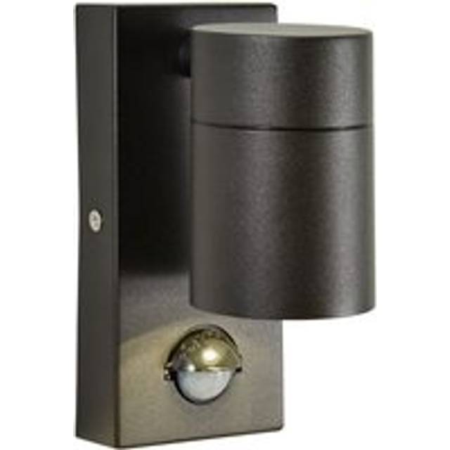 Forum Leto Fixed GU10 Wall Light with PIR Black IP65