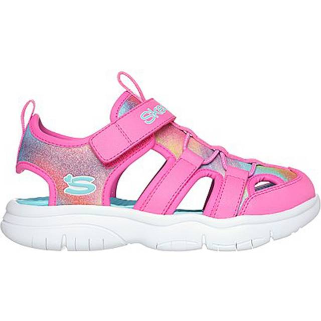 Girl's Skechers FLEX SPLASH - DAYLIGHT SHIMMER Girls Sandals Hot Pink /Multi - Size: UK 12.5 small kids