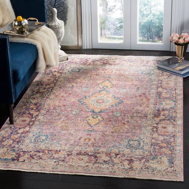 Three Posts Auerbach Power Loom Pink/Purple/Green Rug Pink/Purple/Green Rectangle 160 x 230cm