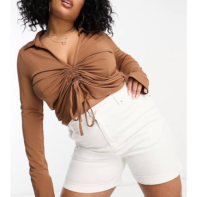 Yours Curve White Mom Shorts, Women's Curve & Plus Size, Yours - 20