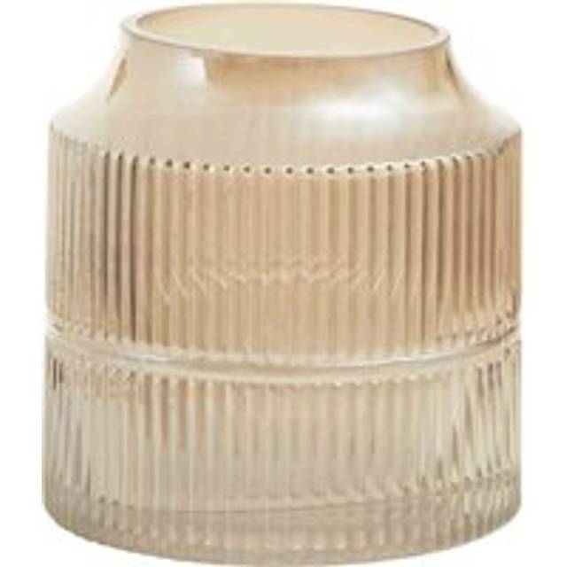 Seville Petite Smoked Glass Ribbed Vase