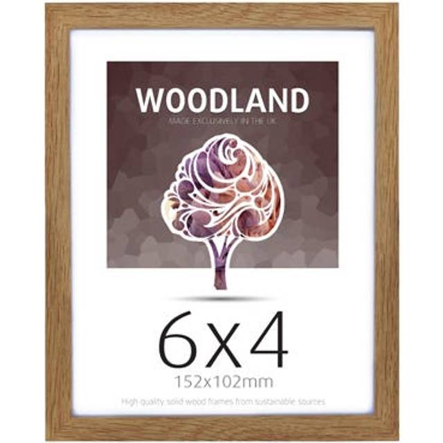 Ultimat Woodland Glass & Wood Picture Frame - Oak 6inch x 4inch - Brown