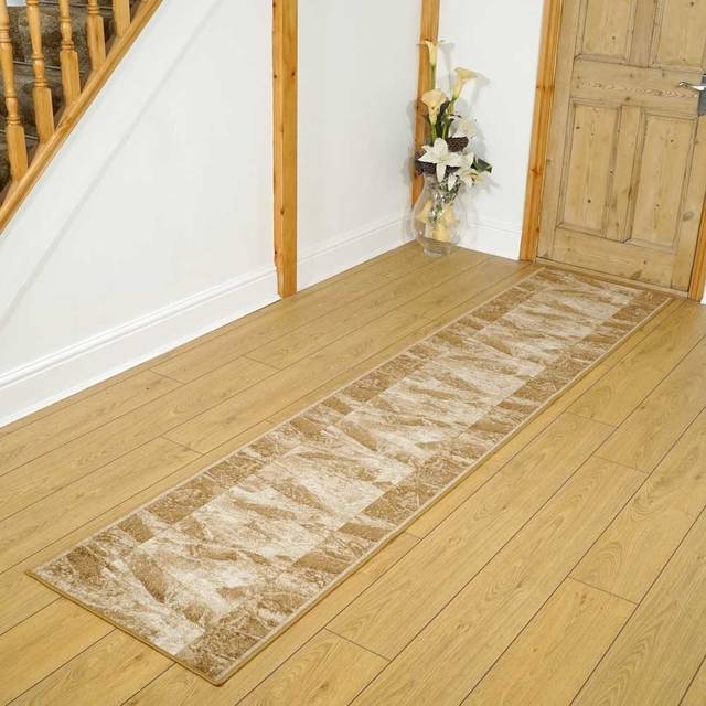 Sardis Light Brown Hallway Carpet Runner LENGTH: Select Length: 10.5m, WIDTH: Select Width: 66cm