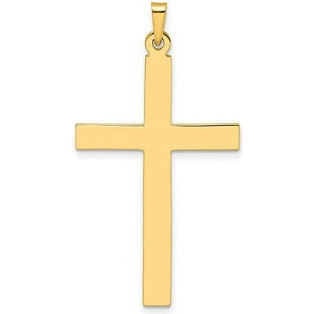 14K Yellow Gold Polished Solid Cross Pendant