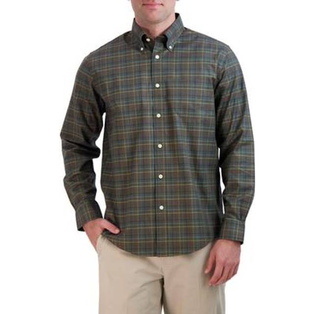 Brooks Brothers, Skjorta, Herr, S, Bomull, Grön Non-Iron Stretch Supima Bomull Button Down Collar Tattersall Skjorta - green (S)