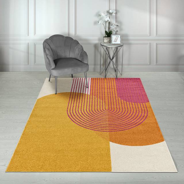 Muse Orange Retro Area Rug (Rectangle 200 x 290cm)