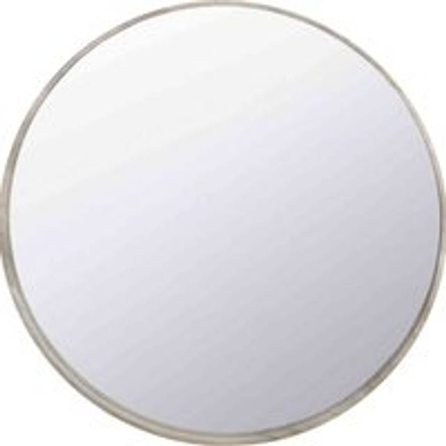 Wood Round Mirror - Grey
