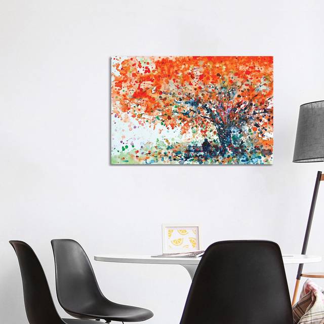 Under the Shade of the Flamboyant by Zaira Dzhaubaeva - Wrapped Canvas Painting (30.48 cm H x 45.72 cm W)