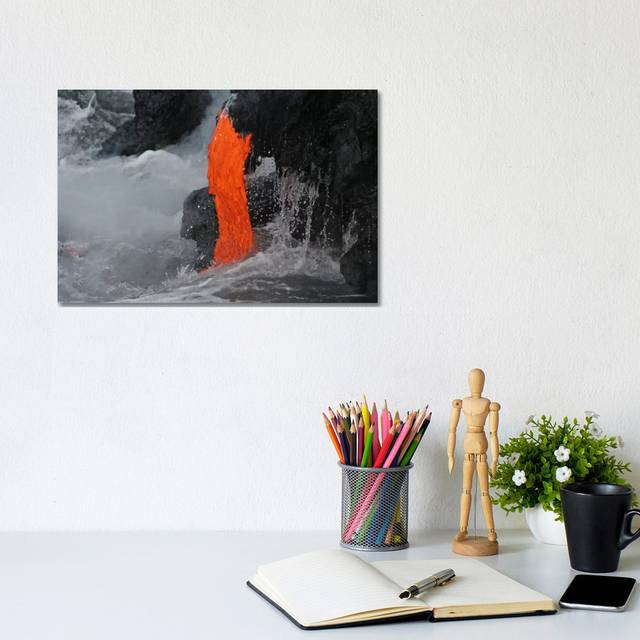 Kilauea Lava Flow Sea Entry, Big Island, Hawaii I by - Wrapped Canvas Graphic Art (20.32 cm H x 30.48 cm W)