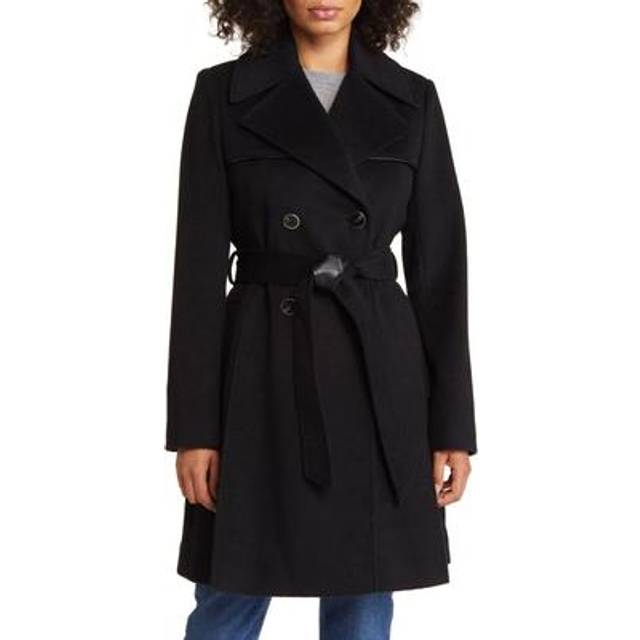 Via Spiga Pleated Wool-Blend Coat