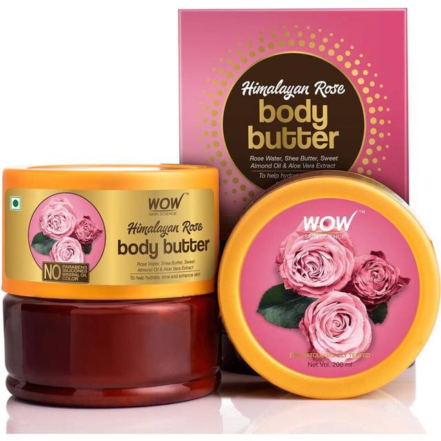 WOW Skin Science Himalayan Rose Body Butter for All Skin type - No Parabens, Silicones, Mineral Oil and Color, 200 ml