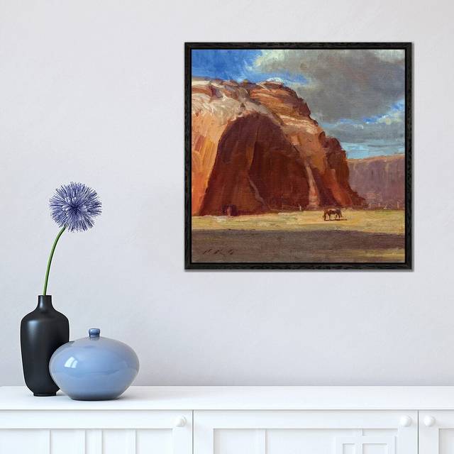 Bebe and Bee by Vicky Mount - Floater Frame Graphic Art on Canvas - Black Framed Canvas (45.72 cm H x 45.72 cm W)