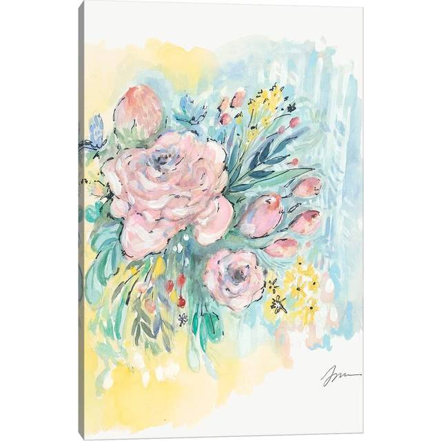 Flowers for Ruby by Jessica Mingo - Wrapped Canvas Painting (66.04cm H x 45.72cm W x 1.91cm D)