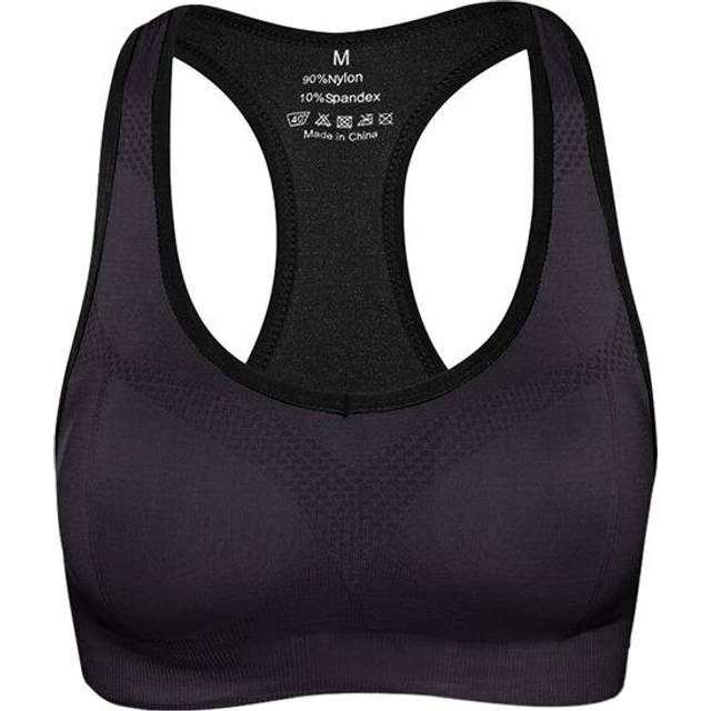 (Black, M) Shakeproof Running Fitness Seamless Bra
