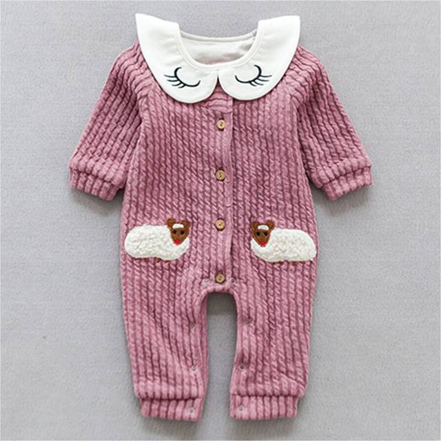 (rose, 66cm) baby girl's thick warm onesie