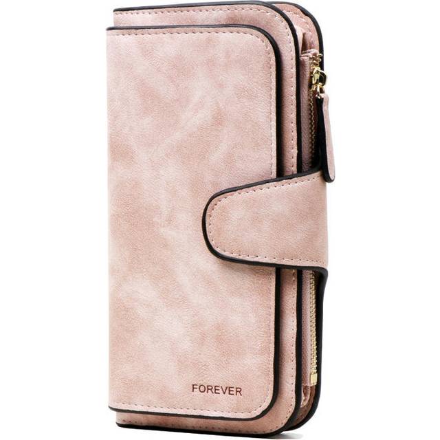 Women Matte PU Leather Large Capacity Long Wallet for iPhone Mobile Phone Under 4.7 Inch PINK COLOR