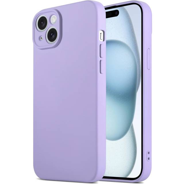 (iPhone 15 Plus, Lavender Purple) InventCase Silicone Gel Protective Case Cover for Apple iPhones