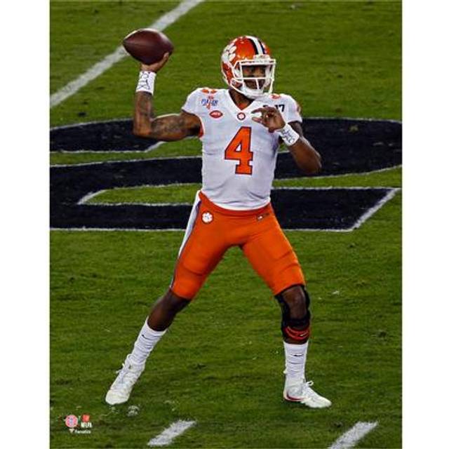 Deshaun Watson Clemson Tigers Unsigned Vertical 2017 National Championship Game Throw Photograph