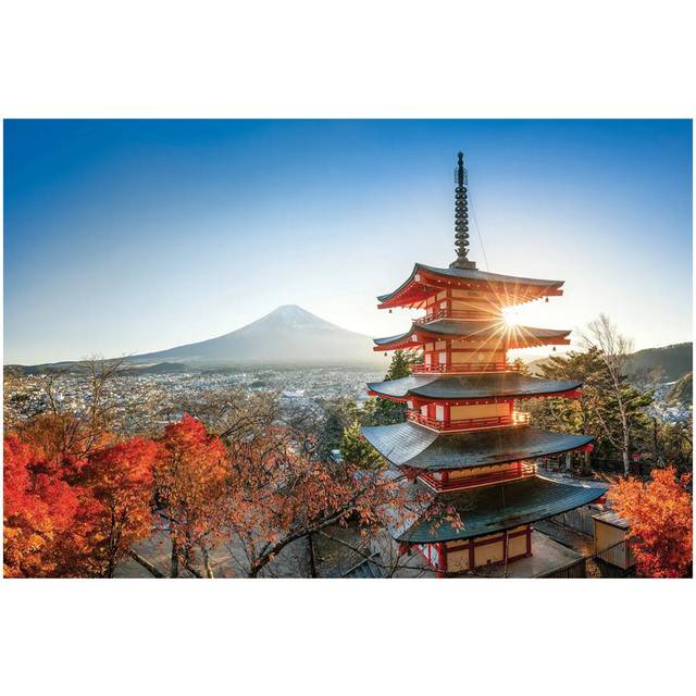 Chureito Pagoda with Mount Fuji in Autumn Season by Jan Becke - Wrapped Canvas Photograph (30.48 cm H x 45.72 cm W)