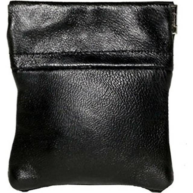 Black Soft Leather Snap Purse Wallet Coin Change Work School Mens Ladies Unisex