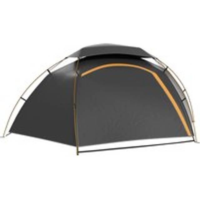 Outsunny Dome Camping Tent with Aluminium Frame, Removable Rainfly, 2000mm Waterproof, for 1-2 Persons, Grey Aosom UK
