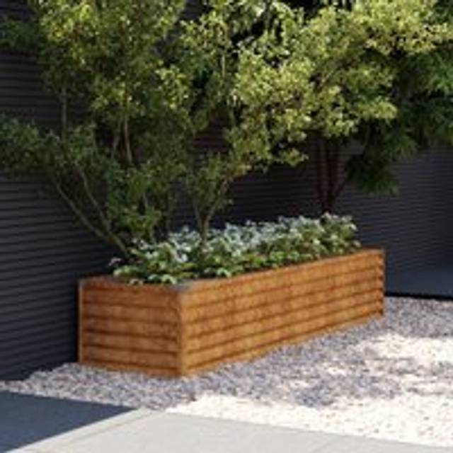 Garden Raised Bed 194x50x36 cm Corten Steel - Brown - One Size