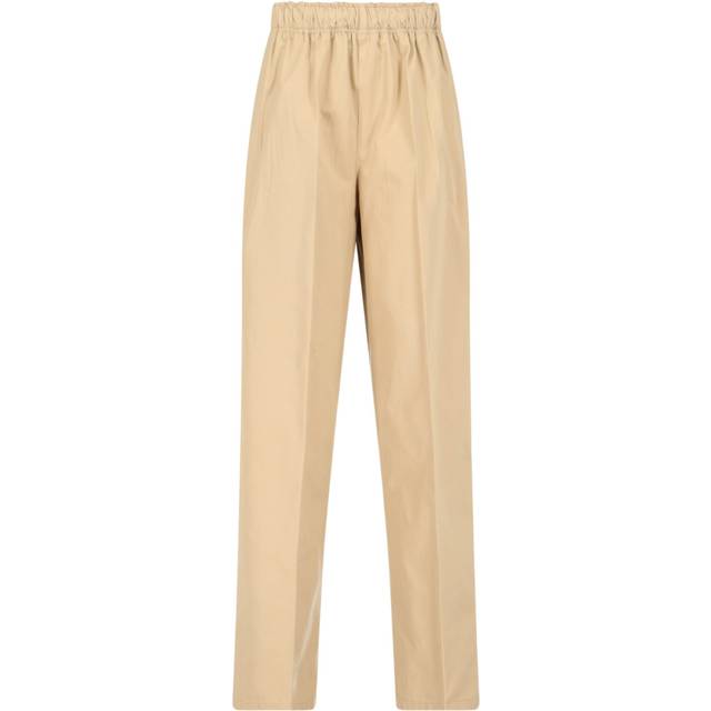 Pantalon large en coton - Beige - 42