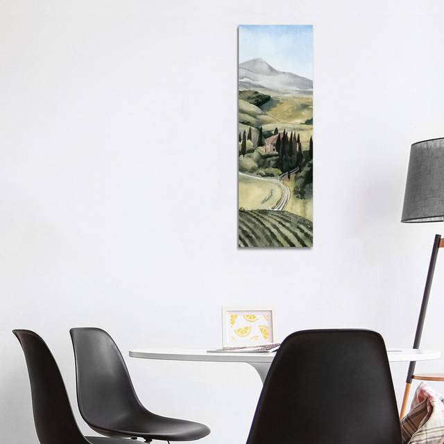 Watercolor Tuscany I by - Wrapped Canvas Panoramic Painting (121.92cm H x 40.64cm W x 1.91cm D)