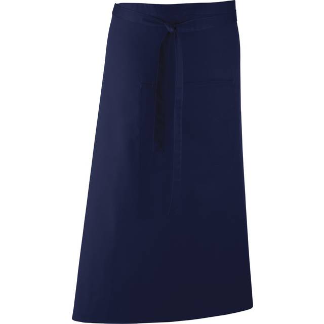 (One Size, Navy) Premier Unisex Colours Bar Apron / Workwear (Long Continental Style)