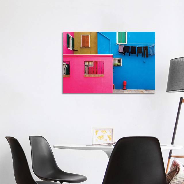 Italy, Burano. Colourful House Walls. by Jaynes Gallery - Wrapped Canvas Art Prints (66.04cm H x 101.6cm W)