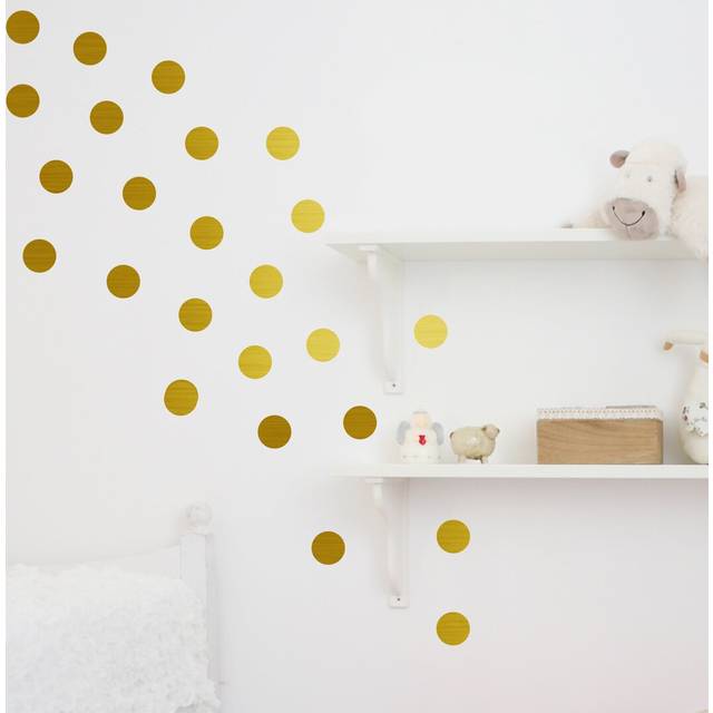 Metal Circle Wall Stickers - Gold (6.5cm H)