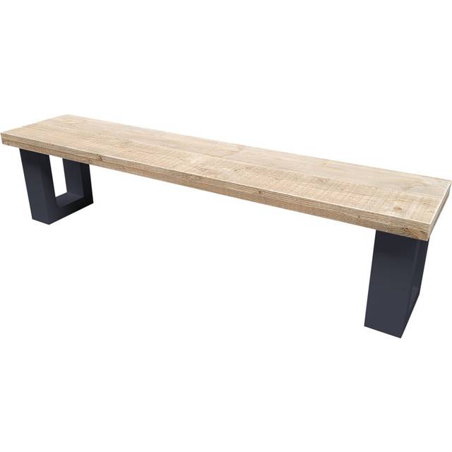 Agneta Picnic Bench - Black (40cm H x 130cm W x 38cm D)