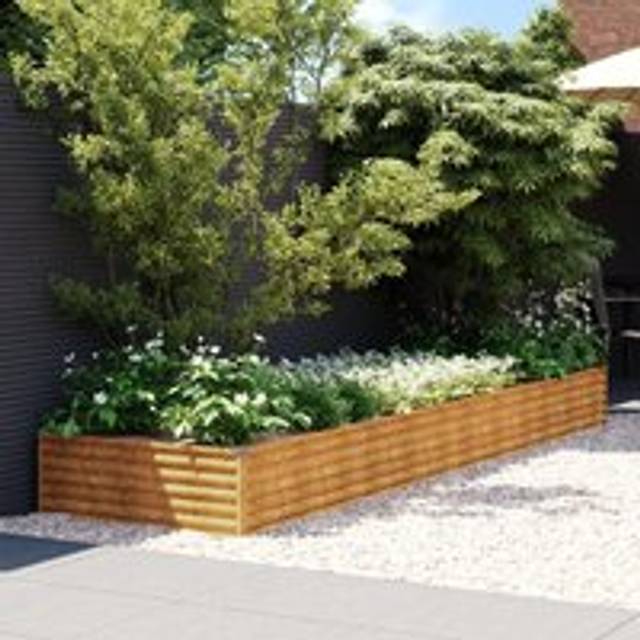 Garden Raised Bed 387x100x36 cm Corten Steel - Brown - One Size