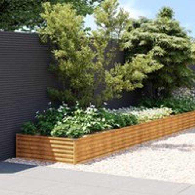 Garden Raised Bed 770x100x36 cm Corten Steel - Brown - One Size