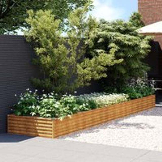 Garden Raised Bed 482x100x36 cm Corten Steel - Brown - One Size