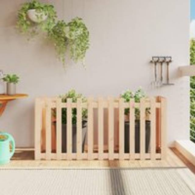 Garden Raised Bed with Fence Design 150x50x70 cm Solid Wood Pine - Brown - One Size