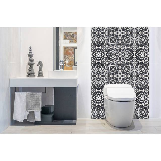 Self Adhesive Vinyl Splashback Sticker Wall Stickers 39,37x19,68 Inch Tile Peel and Stick Wall Tiles - Black;White (100cm H X 50cm W)
