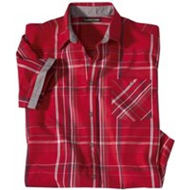 Atlas For Men Mens Checked Short-Sleeved Shirt L red