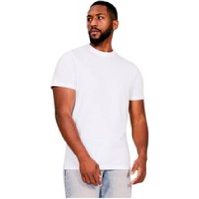 (S, White) Casual Classics Mens Muscle Ringspun Cotton T-Shirt