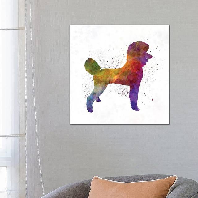 Poodle 01 in Watercolour by Paul Rommer - Wrapped Canvas Painting (66.04 cm H x 66.04 cm W)