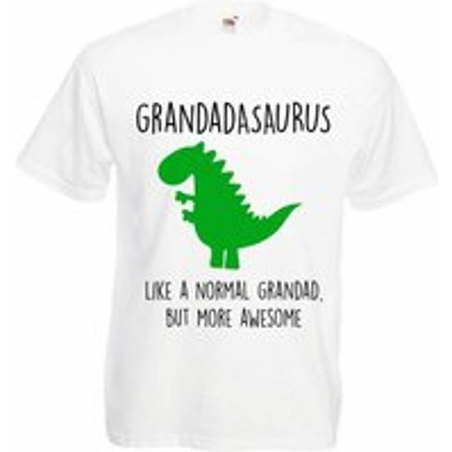 Grandad Dinosaur Tshirt - White - XL