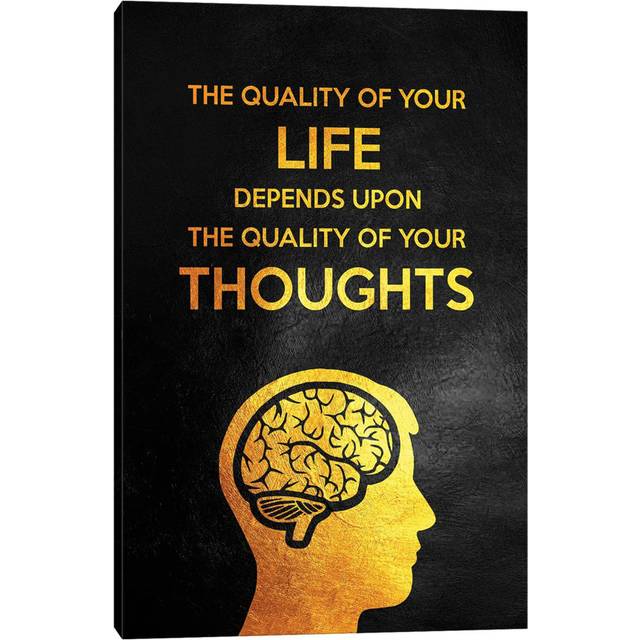Think Quality Thoughts by Adrian Baldovino - Wrapped Canvas Painting (30.48 cm H x 45.72 cm W x 1.91 cm D)