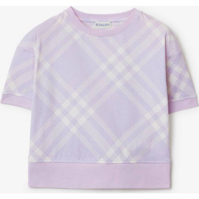 Burberry Check Print Cotton Jersey T-Shirt, Size 6Y - Red (Size 6Y)