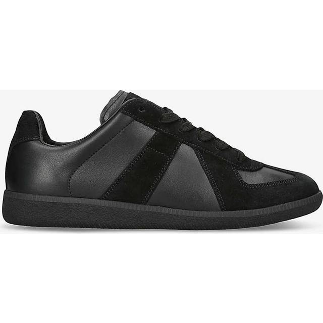 Maison Margiela Mens Black Replica Panelled Leather Low-top Trainers Eur 41 / 7 Uk Men - BLACK