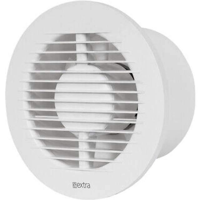 Silent round bathroom extractor fan 125mm / 5" with timer and humidity sensor