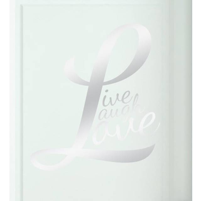 L Forms Live Laugh Love Door Room Wall Sticker - Shiny Silver (45cm H X 40cm W)