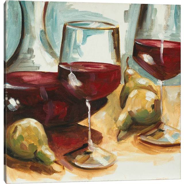 Red Wine and Pears by Heather A. French-Roussia - Wrapped Canvas Art Prints (45.72cm H x 45.72cm W x 3.81cm D)