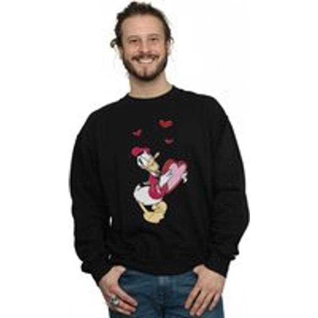 Donald Duck Love Heart Sweatshirt - Black - XL