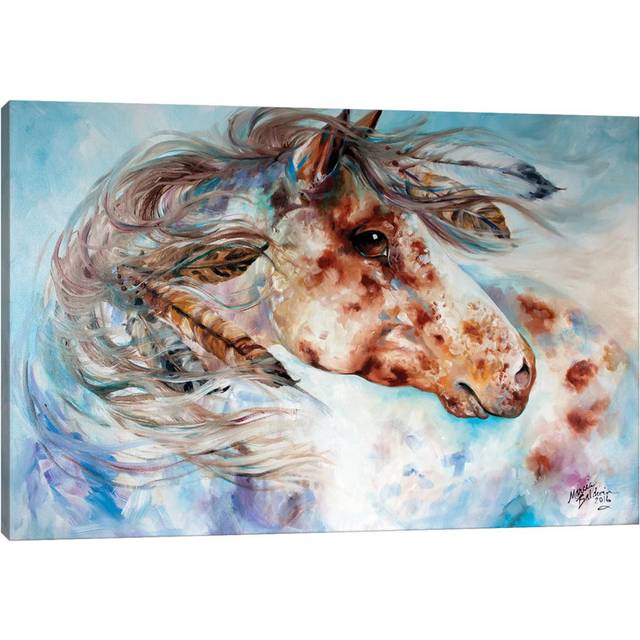 Thunder Appaloosa Indian War Horse by Marcia Baldwin - Wrapped Canvas Painting (45.72cm H x 66.04cm W x 3.81cm D)
