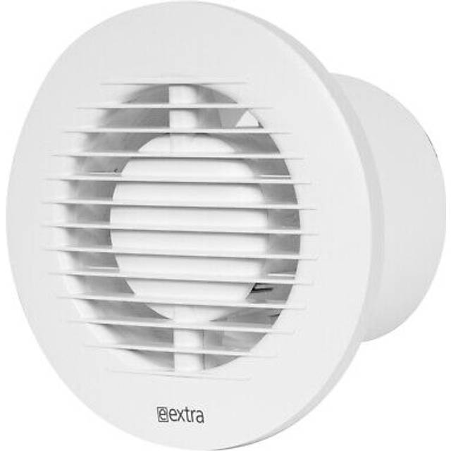 Silent round bathroom extractor fan 100mm / 4" with timer and humidity sensor